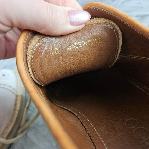 Jimmy Choo Womens EU 40 US 9 Shoes Tan Cap Toe Leather Oxford Italy Made Luxury - Picture 5 of 16